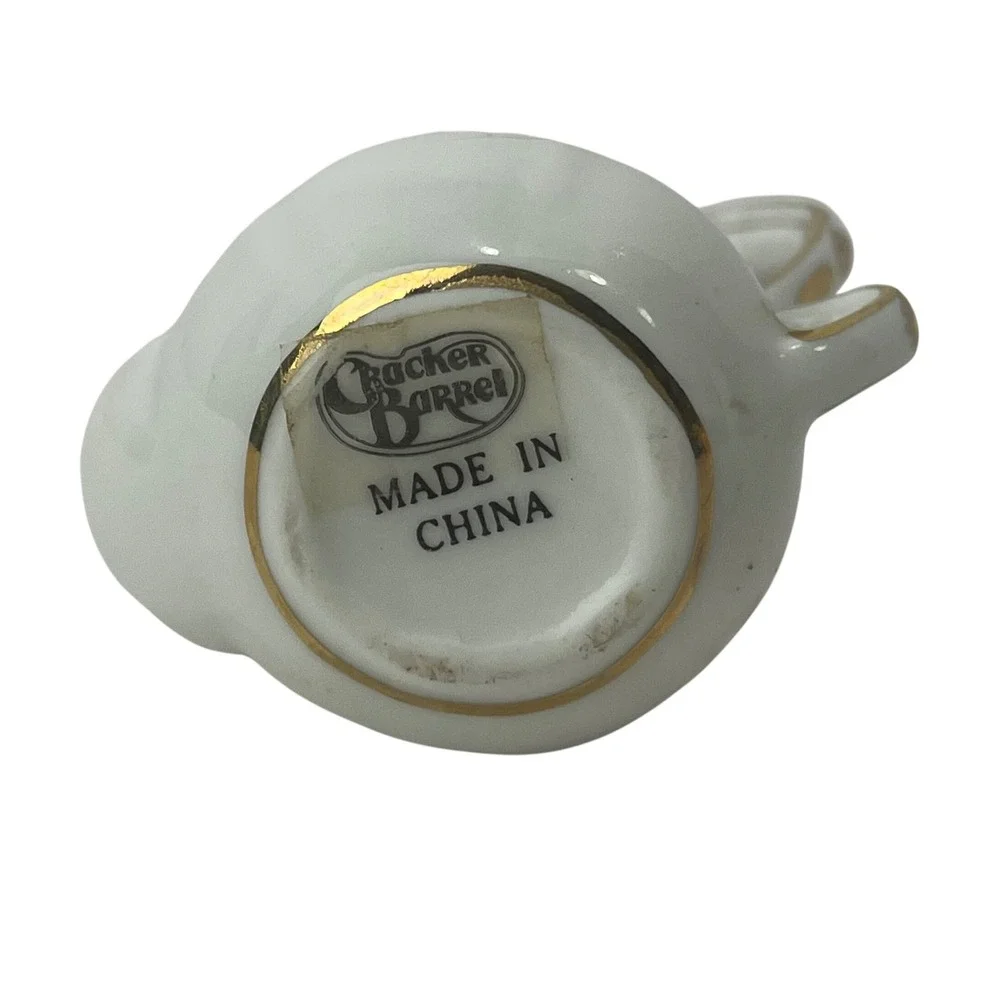 Cracker Barrel‎ Porcelain Miniature Tea Pot Blue White Floral Christmas Ornament